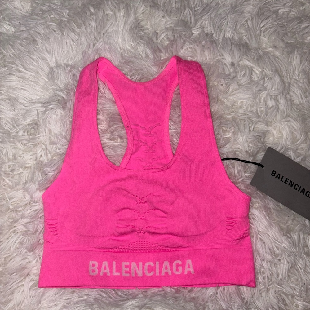 Balenciaga Neon Pink Sports Bra